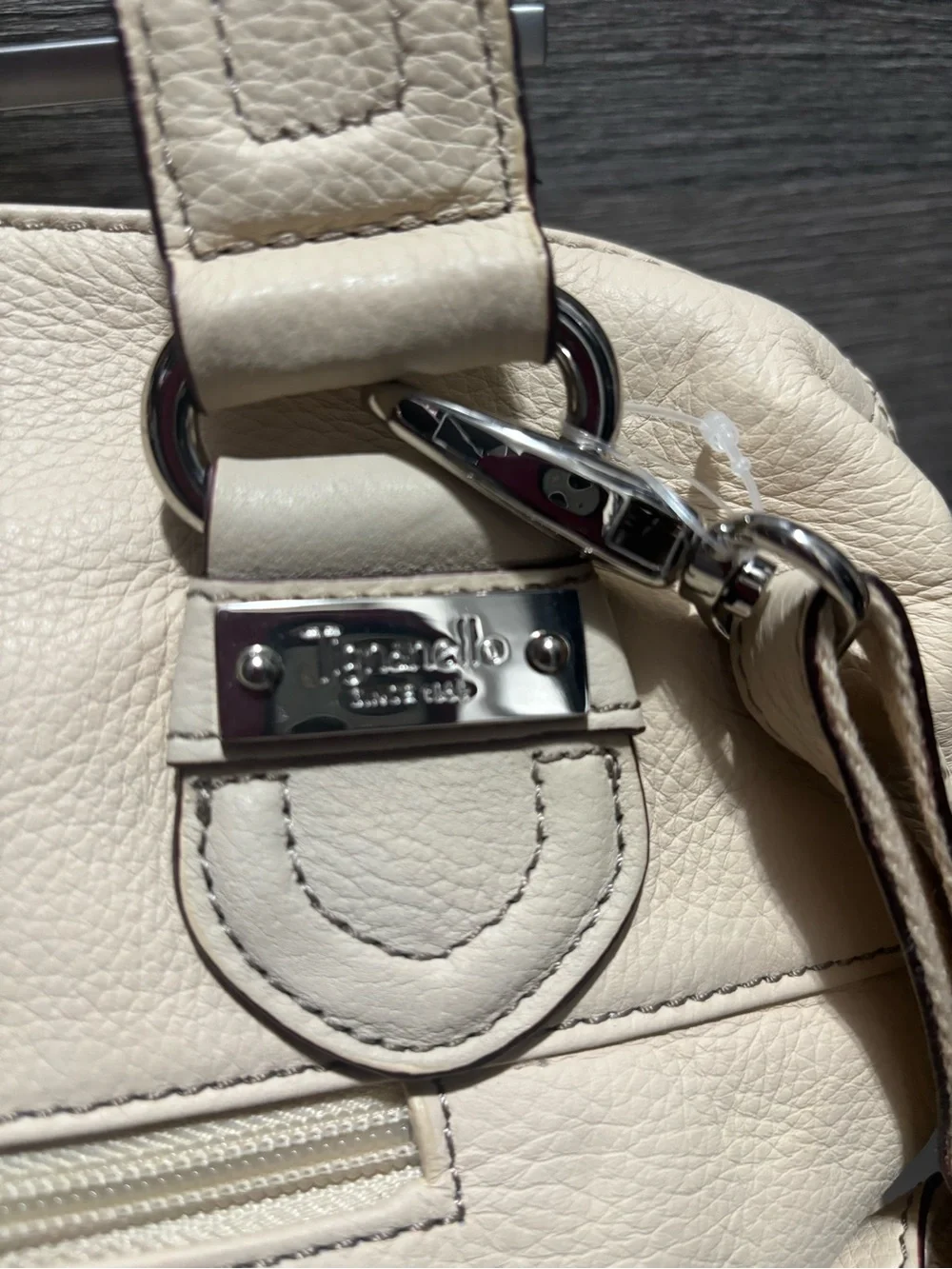 Tignanello Cream Leather Satchel